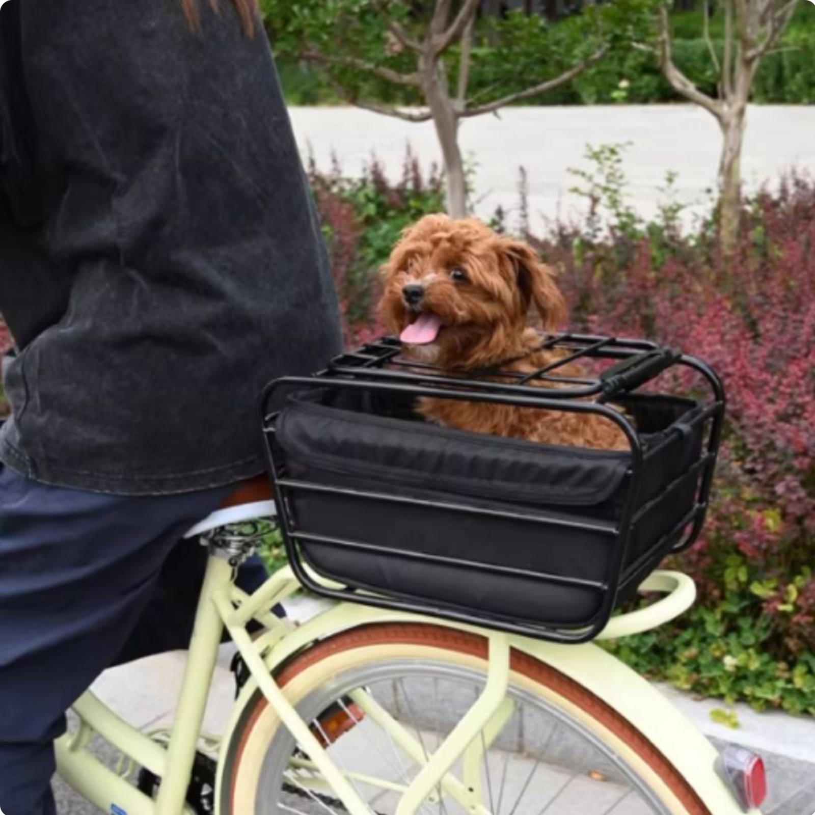 Mountain Biking With Dog - Panier de vélo avec sangle pour